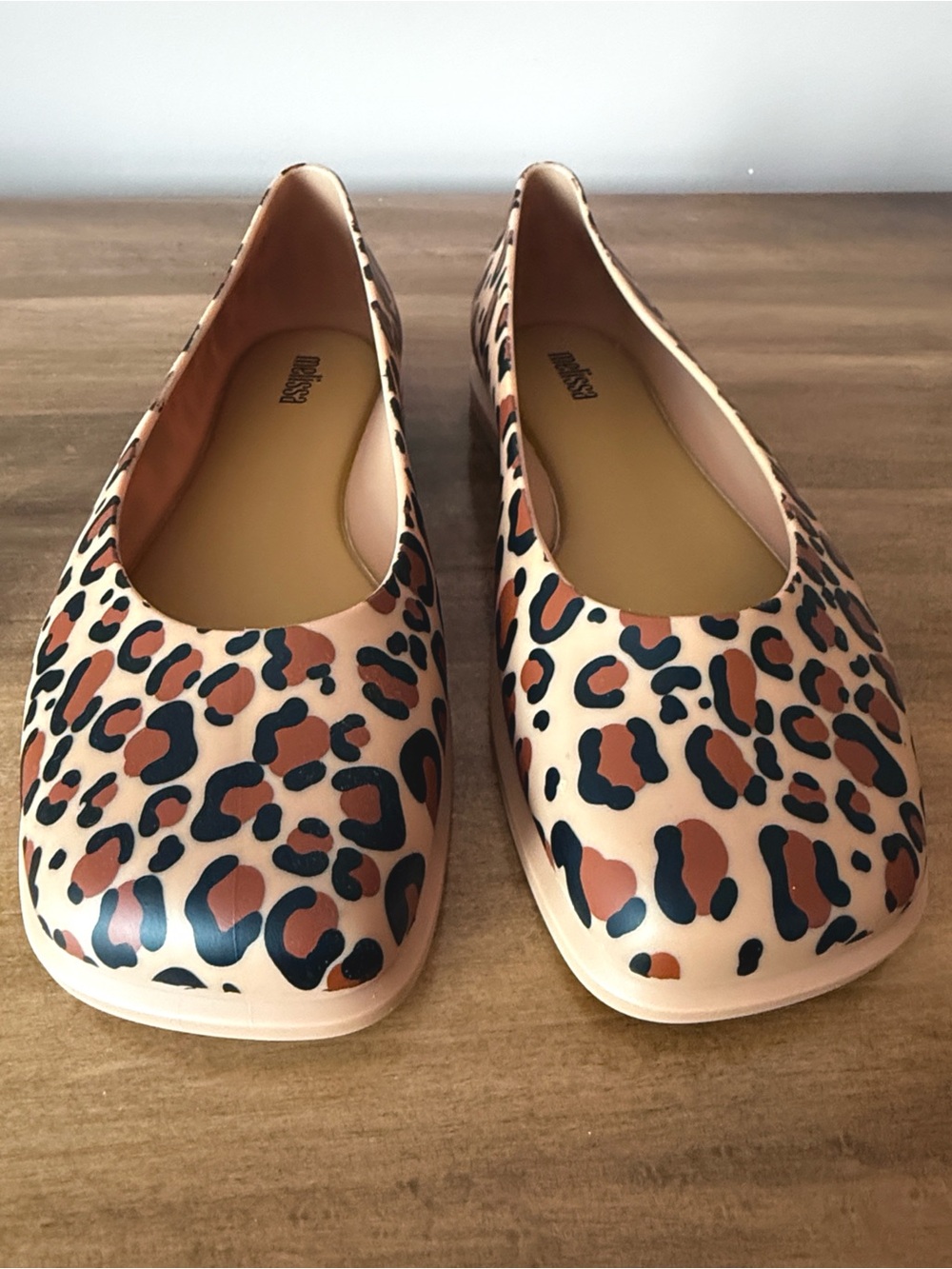 Melissa Leopard Print Ballet Flats in Beige, Black and Brown - Picture 3 of 7